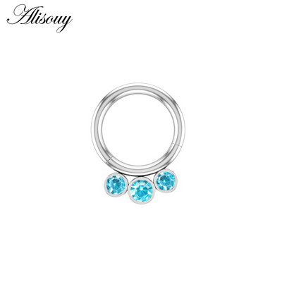 Alisouy 1kom kirurški čelični kristalni cirkon, mali prstenovi za nos, kopče u različitim bojama, obruč za žene, muškarce, nakit za piercing hrskavice