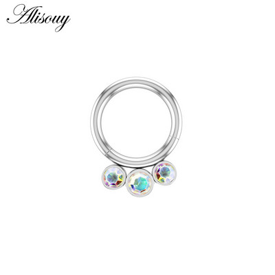 Alisouy 1kom kirurški čelični kristalni cirkon, mali prstenovi za nos, kopče u različitim bojama, obruč za žene, muškarce, nakit za piercing hrskavice