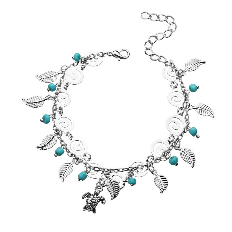 9 stilova Vintage srebrne boje Mješoviti valovi Stablo života Kornjača Oklop slona Dvostruka narukvica za plažu Ženski ležerni nakit za surfanje na plaži