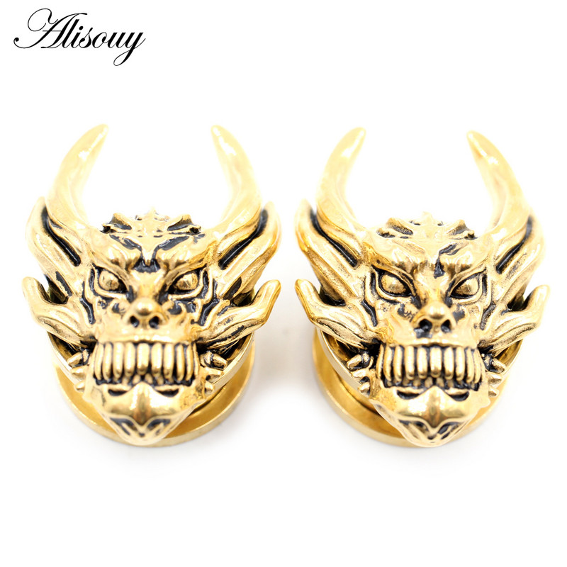 Alisouy 1PC 8-16mm od nehrđajućeg čelika glava duhova lubanja čepići za uši tuneli ekspander rastezači mjerači naušnice piercing nakit za tijelo