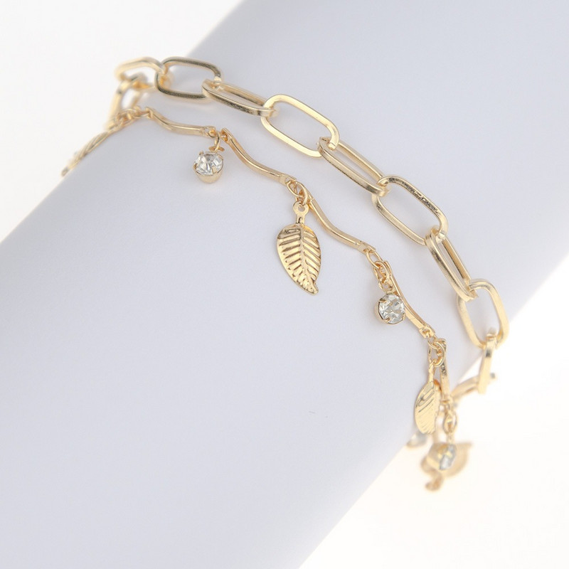 Brățară de gleznă cu lanț multistrat de culoare aurie pentru femei Boemia de epocă Bijuterii pentru picioare Accesorii pentru plajă