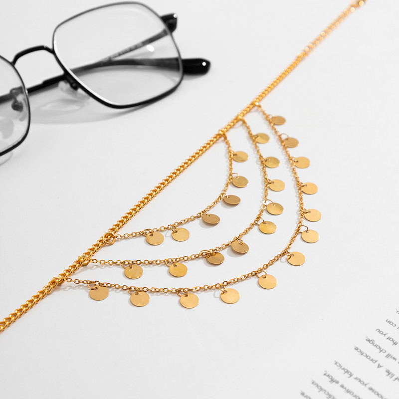 IngeSight.Z Brațe de gleznă cu pantofi cu toc înalt cu paiete metalice cu mai multe straturi pentru femei Punk de vară Brățări de gleznă cu lanț desculț