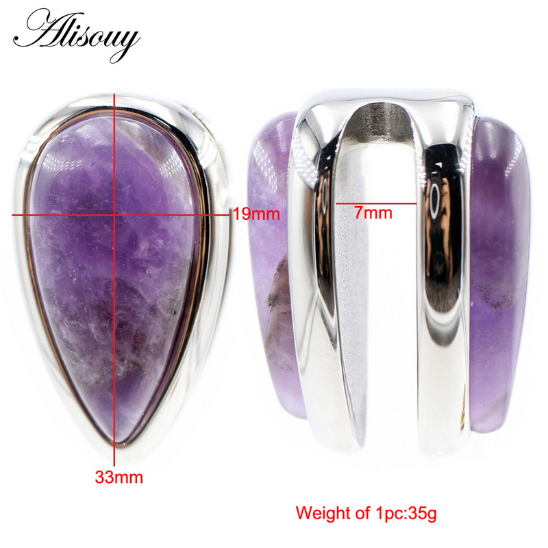 Alisouy 1PC Vodeni kamenčić od nehrđajućeg čelika Utezi za uho Teški ekspander Čepovi za rastezanje Mjerači Naušnice Nakit za piercing