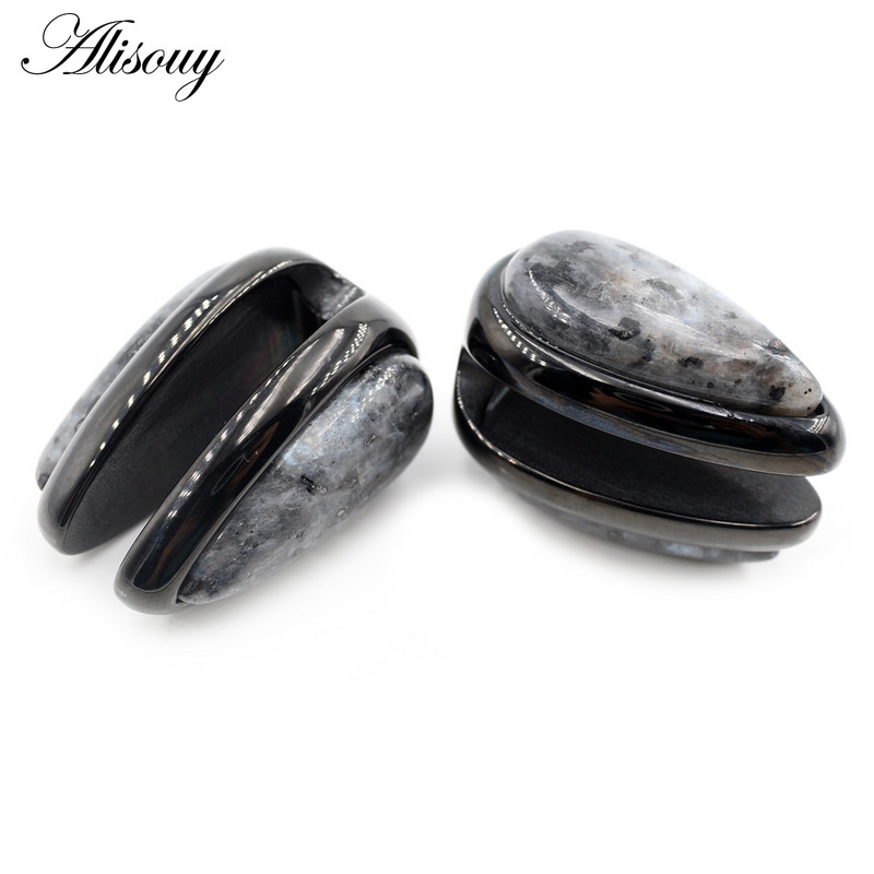 Alisouy 1PC Vodeni kamenčić od nehrđajućeg čelika Utezi za uho Teški ekspander Čepovi za rastezanje Mjerači Naušnice Nakit za piercing