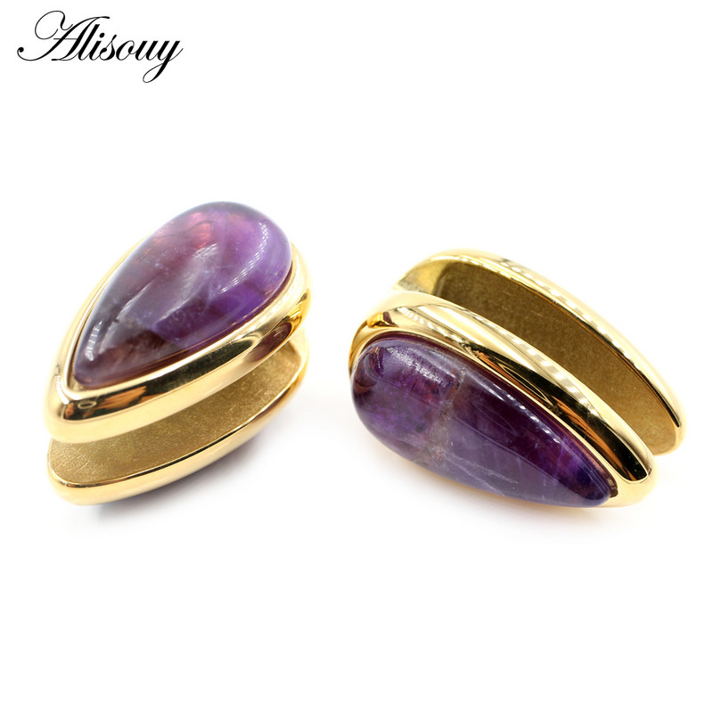 Alisouy 1PC Vodeni kamenčić od nehrđajućeg čelika Utezi za uho Teški ekspander Čepovi za rastezanje Mjerači Naušnice Nakit za piercing