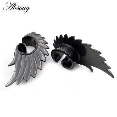 Alisouy 2 komada 8-25 mm spiralno krilo od nehrđajućeg čelika, spiralno krilo za proširenje tunela za uho, rastezači, mjerači, naušnice, piercing, nakit za tijelo