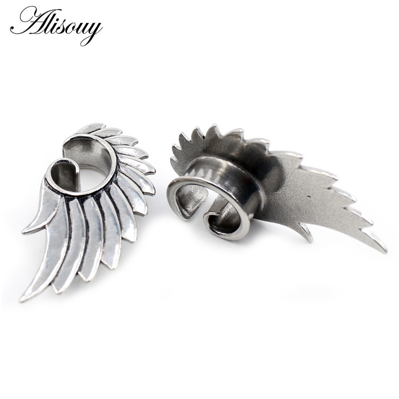 Alisouy 2 komada 8-25 mm spiralno krilo od nehrđajućeg čelika, spiralno krilo za proširenje tunela za uho, rastezači, mjerači, naušnice, piercing, nakit za tijelo