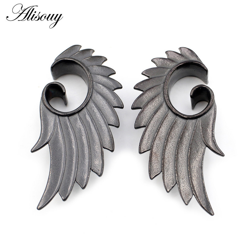 Alisouy 2 komada 8-25 mm spiralno krilo od nehrđajućeg čelika, spiralno krilo za proširenje tunela za uho, rastezači, mjerači, naušnice, piercing, nakit za tijelo