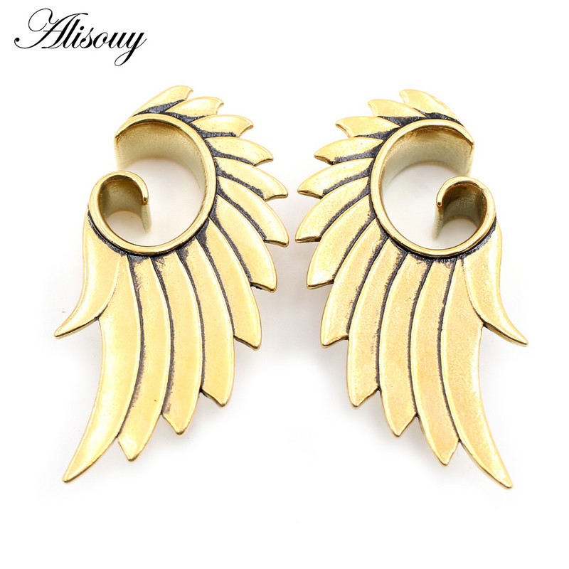 Alisouy 2 komada 8-25 mm spiralno krilo od nehrđajućeg čelika, spiralno krilo za proširenje tunela za uho, rastezači, mjerači, naušnice, piercing, nakit za tijelo