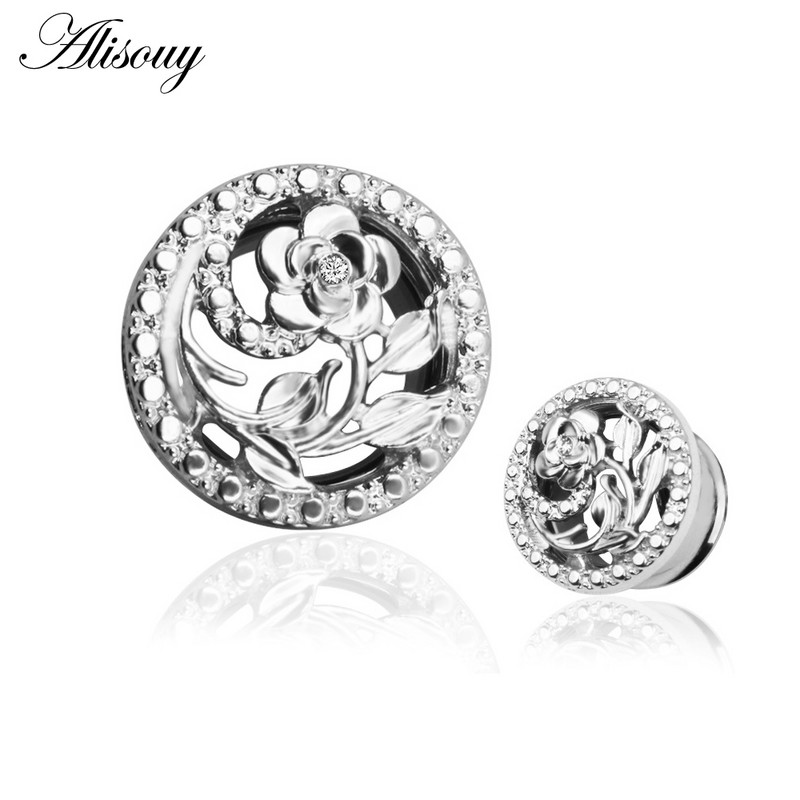 2 KOM Šuplji cvijet Čepići za uši Tuneli od nehrđajućeg čelika Piercingi za uši Navoji Proširenje uha Rastegnuti mesni tuneli Nakit za tijelo