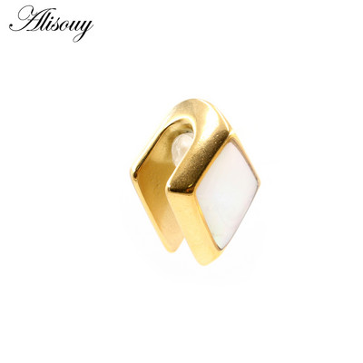 Alisouy, 1 buc, din oțel inoxidabil, romboiat pătrat, greutăți pentru urechi, expansoare grea, targă, calibre, cercei, piercing, bijuterii