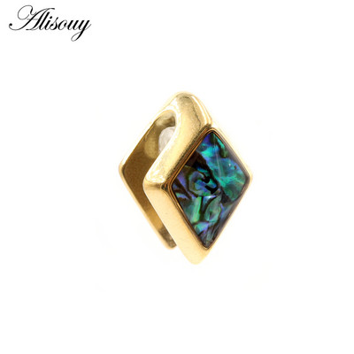 Alisouy, 1 buc, din oțel inoxidabil, romboiat pătrat, greutăți pentru urechi, expansoare grea, targă, calibre, cercei, piercing, bijuterii