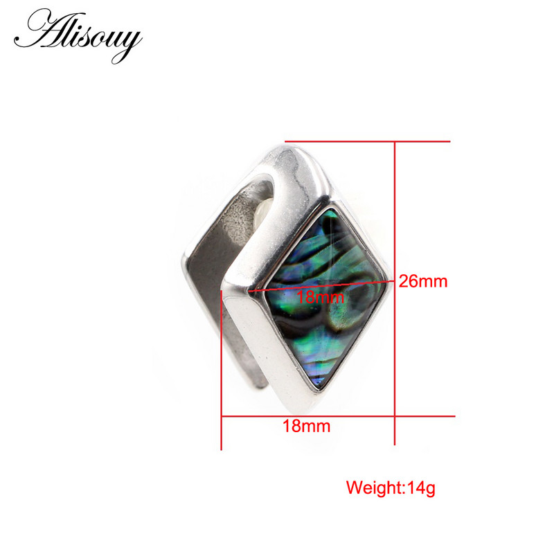 Alisouy, 1 buc, din oțel inoxidabil, romboiat pătrat, greutăți pentru urechi, expansoare grea, targă, calibre, cercei, piercing, bijuterii