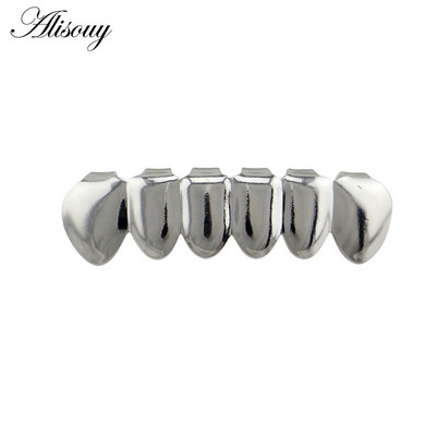 Alisouy 1pc Hip Hop zlatne boje Rešetke za zube Gore Donje Rešetke za zube Dental Vampire Teeth Caps Usta Halloween Party Nakit za tijelo