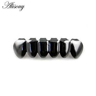 Alisouy 1pc Hip Hop zlatne boje Rešetke za zube Gore Donje Rešetke za zube Dental Vampire Teeth Caps Usta Halloween Party Nakit za tijelo
