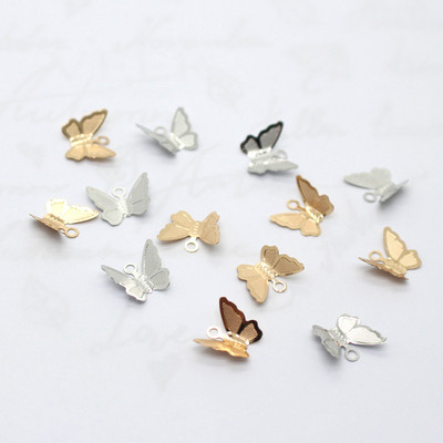 10 τμχ Χαριτωμένο 3D σκουλαρίκι πεταλούδας Σύνδεσμος κραμάτων Charms Χαριτωμένα μικρά σκουλαρίκια Βραχιόλι Κολιέ Μενταγιόν Εκλεκτά ευρήματα κοσμημάτων