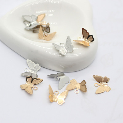 10 τμχ Χαριτωμένο 3D σκουλαρίκι πεταλούδας Σύνδεσμος κραμάτων Charms Χαριτωμένα μικρά σκουλαρίκια Βραχιόλι Κολιέ Μενταγιόν Εκλεκτά ευρήματα κοσμημάτων