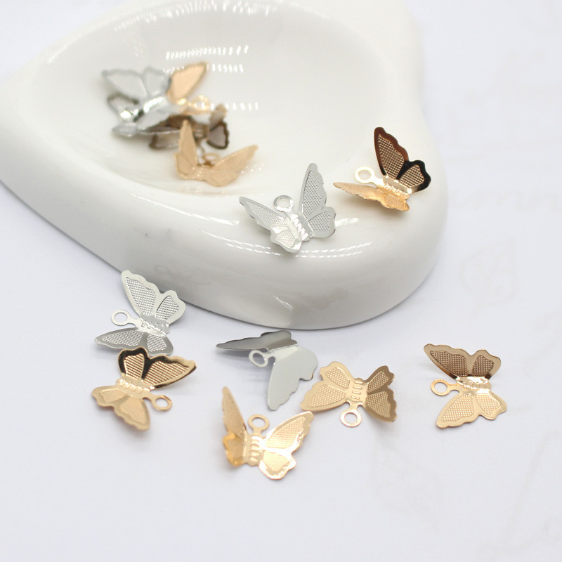 10 τμχ Χαριτωμένο 3D σκουλαρίκι πεταλούδας Σύνδεσμος κραμάτων Charms Χαριτωμένα μικρά σκουλαρίκια Βραχιόλι Κολιέ Μενταγιόν Εκλεκτά ευρήματα κοσμημάτων