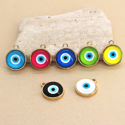 10 бр./лот Смола Evil Eye Charms за обеци Бижута Намиране на турски Blue Eye Гривна Колие Висулка Направи си сам Charms аксесоар