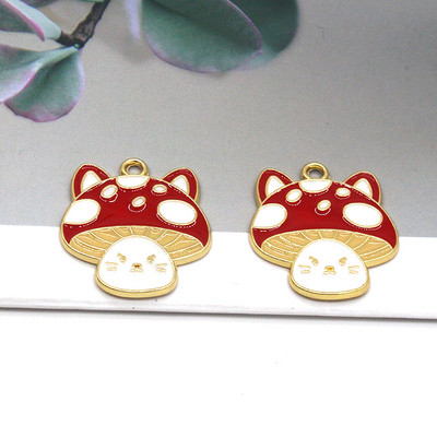 Mix 10kom/pak Emajl Mačka Gljiva Legure Privjesci Slatki Crtići Privjesci Za Naušnice Ogrlica Privjesak DIY Napravite Nakit C427