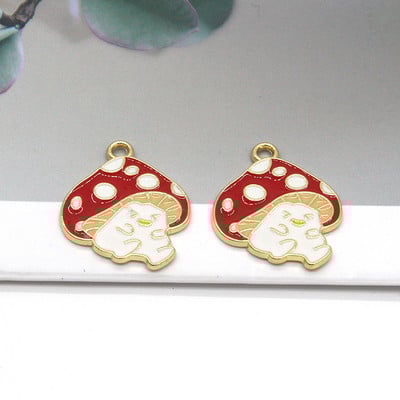 Mix 10kom/pak Emajl Mačka Gljiva Legure Privjesci Slatki Crtići Privjesci Za Naušnice Ogrlica Privjesak DIY Napravite Nakit C427