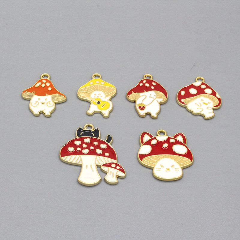 Mix 10kom/pak Emajl Mačka Gljiva Legure Privjesci Slatki Crtići Privjesci Za Naušnice Ogrlica Privjesak DIY Napravite Nakit C427
