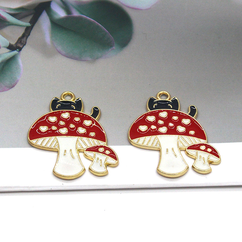 Mix 10kom/pak Emajl Mačka Gljiva Legure Privjesci Slatki Crtići Privjesci Za Naušnice Ogrlica Privjesak DIY Napravite Nakit C427