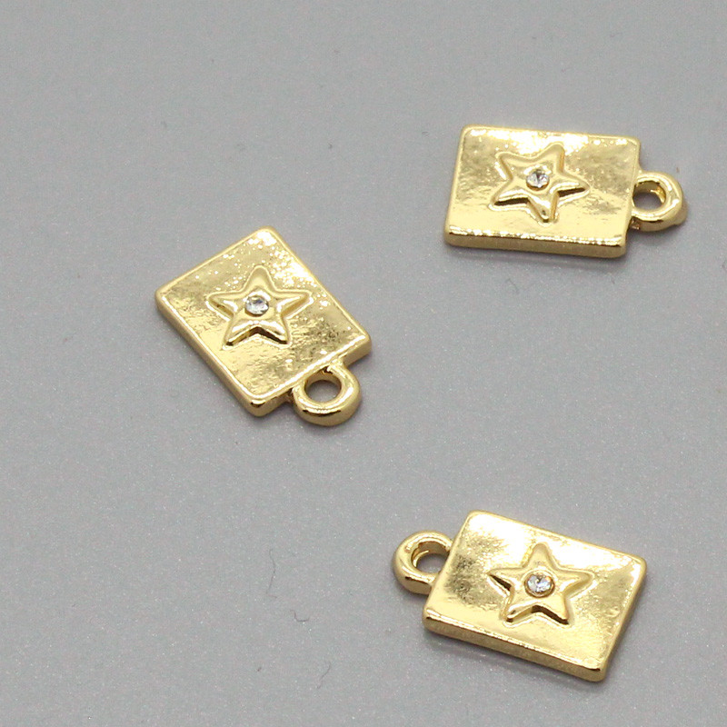 5 komada jednostavnih geometrijskih zlatnih zvjezdanih naušnica od legure privjesaka s pravokutnim kamenčićima, pravokutnih pentagramskih naušnica, privjesaka za izradu nakita