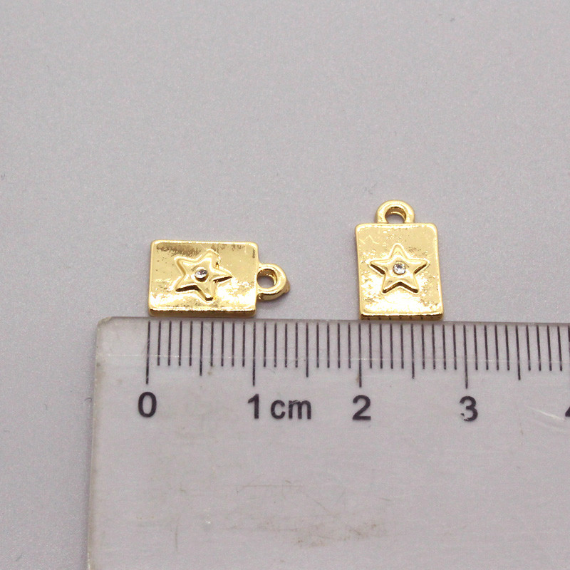 5 komada jednostavnih geometrijskih zlatnih zvjezdanih naušnica od legure privjesaka s pravokutnim kamenčićima, pravokutnih pentagramskih naušnica, privjesaka za izradu nakita