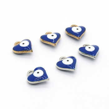 10 бр. Мини смола Evil Eye Evil Eye Earring Hearts Charms Направи си сам сладка гривна Анкета за глезена Аксесоар за бижута с мъниста