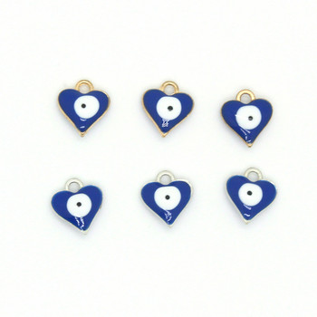 10 бр. Мини смола Evil Eye Evil Eye Earring Hearts Charms Направи си сам сладка гривна Анкета за глезена Аксесоар за бижута с мъниста