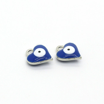 10 бр. Мини смола Evil Eye Evil Eye Earring Hearts Charms Направи си сам сладка гривна Анкета за глезена Аксесоар за бижута с мъниста