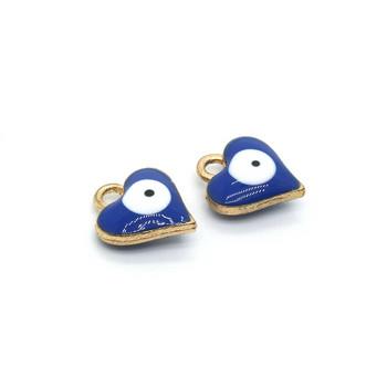 10 бр. Мини смола Evil Eye Evil Eye Earring Hearts Charms Направи си сам сладка гривна Анкета за глезена Аксесоар за бижута с мъниста