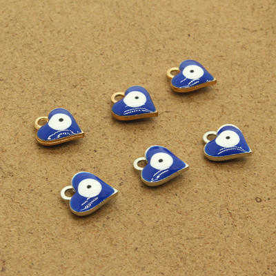 10 бр. Мини смола Evil Eye Evil Eye Earring Hearts Charms Направи си сам сладка гривна Анкета за глезена Аксесоар за бижута с мъниста