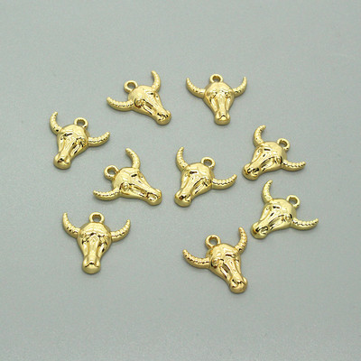 10kom Punk Golden Ox Horn Naušnice Legure Charms Životinjski Rog Cool Ogrlica Telefon Privjesci Privjesci Diy za nakit Dodaci