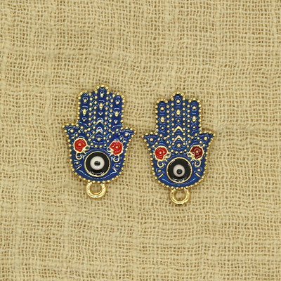 10 komada Emajl Fatima Hand Lucky Eye Charms Konektori za narukvicu Naušnice Privjesak Dodatak DIY Bohemia Hands Charm Izrada nakita