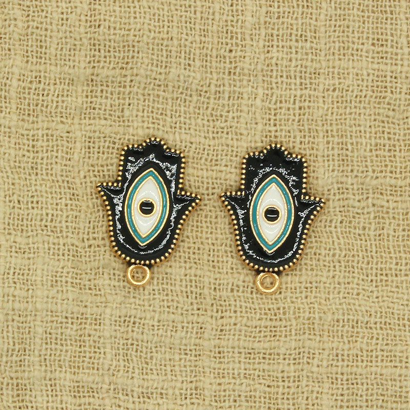 10 komada Emajl Fatima Hand Lucky Eye Charms Konektori za narukvicu Naušnice Privjesak Dodatak DIY Bohemia Hands Charm Izrada nakita