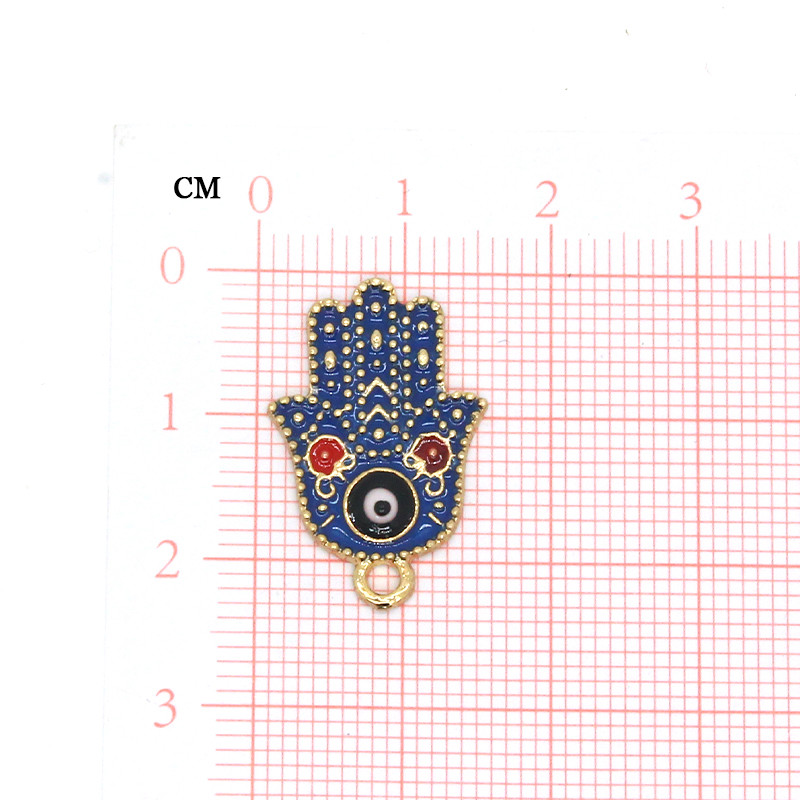 10 komada Emajl Fatima Hand Lucky Eye Charms Konektori za narukvicu Naušnice Privjesak Dodatak DIY Bohemia Hands Charm Izrada nakita