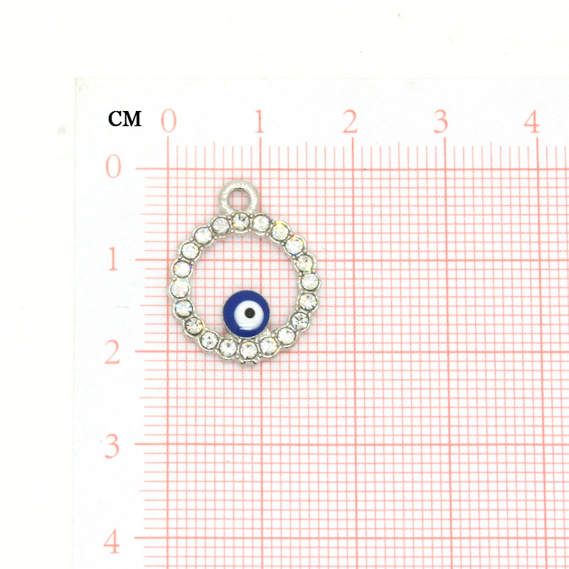 10 bucăți 21x16mm strasuri goale brelocuri pentru ochi rău pentru cercei colier pandantiv accesoriu DIY norocos ochi albastru farmec bijuterii realizate
