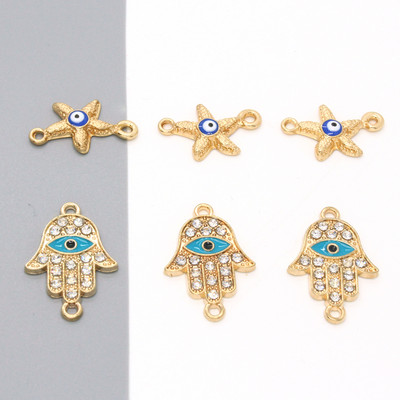 5 komada slatke zlatne zvijezde Fatima narukvice za ruke Konektori Nalazi od smole Evil Eye Narukvice Ogrlica Privjesak Izrada DIY Izrada nakita