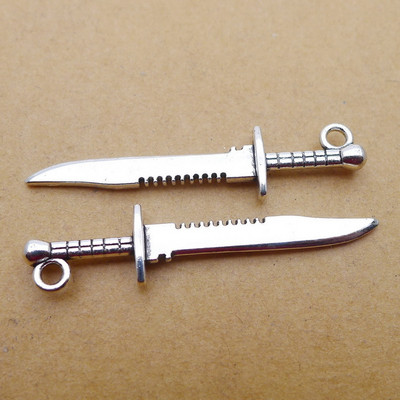 10 vnt Kietas 10x43 mm lydinio kardas auskaras pakabukai "pasidaryk pats" punk karoliai raktų pakabukai pakabukai papuošalai padaryti rankų aksesuarai