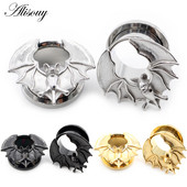 Alisouy 1buc 8-16mm din oțel inoxidabil Halloween liliac ață tuneluri urechi dopul carne expansor targi calibre Piercing bijuterii pentru corp
