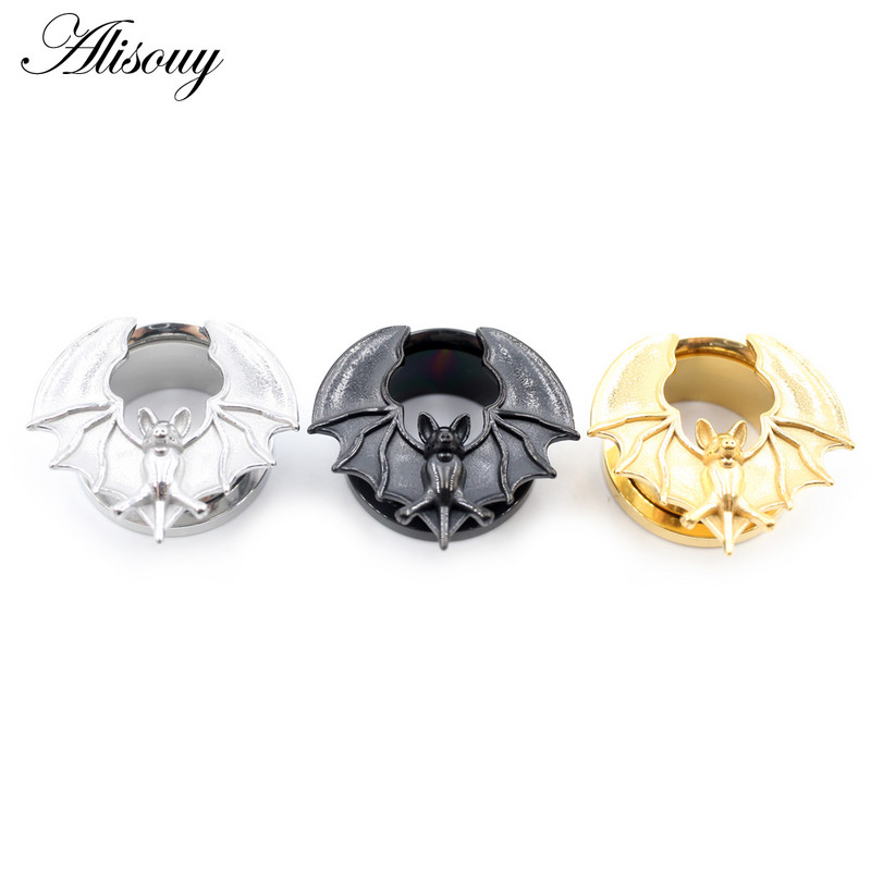 Alisouy 1buc 8-16mm din oțel inoxidabil Halloween liliac ață tuneluri urechi dopul carne expansor targi calibre Piercing bijuterii pentru corp