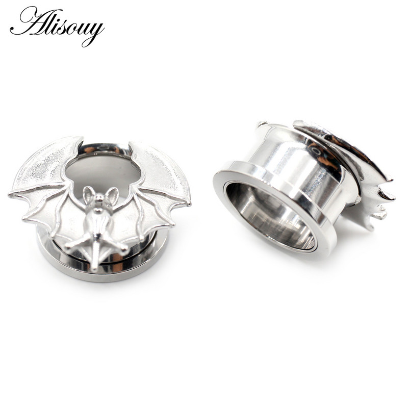 Alisouy 1buc 8-16mm din oțel inoxidabil Halloween liliac ață tuneluri urechi dopul carne expansor targi calibre Piercing bijuterii pentru corp