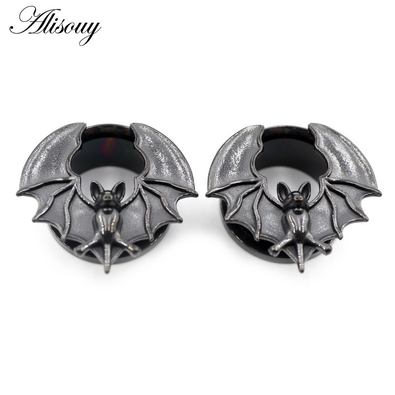 Alisouy 1buc 8-16mm din oțel inoxidabil Halloween liliac ață tuneluri urechi dopul carne expansor targi calibre Piercing bijuterii pentru corp