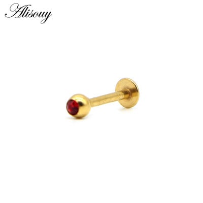 Alisouy 1 buc Labret Piercing Monroe Bar Lip Ring Stud 16G de culoare auriu Tragus Cercel Helix Cartilaj Nas Sprâncene Bijuterii pentru corp