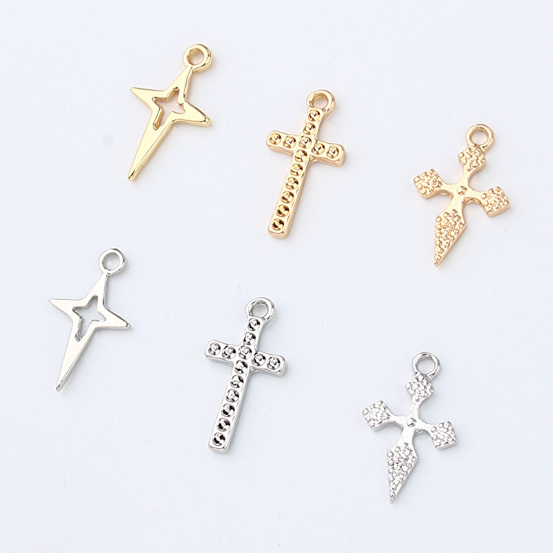 10 τμχ Μόδα Απλή Κοίλη Σταυρός Σκουλαρίκια Κράμα Γούρια Προσωπικότητα Σταυροί Κολιέ Σετ Σκουλαρίκια Κοσμήματα Ευρήματα