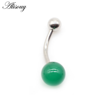 Alisouy 1buc 14G pietre bile burtic buric buton inele Piercing chirurgical din oțel inoxidabil Nombril Ombligo femei bărbați bijuterii pentru corp