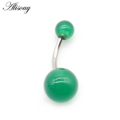 Alisouy 1buc 14G pietre bile burtic buric buton inele Piercing chirurgical din oțel inoxidabil Nombril Ombligo femei bărbați bijuterii pentru corp