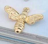 5 buc. Brelocuri pentru cercei cu albine europene, din aliaj de aur, bricolaj, pandantiv cu animale, colier, brăţară, bijuterii, accesorii C268